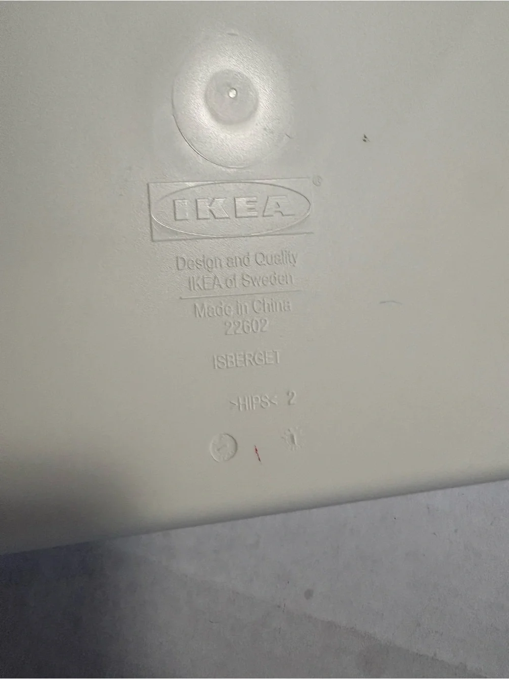 IKEA White ISBERGET Plastic Tray Panel